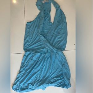 Mossique Jersey material blue sleeveless shorts romper size Small